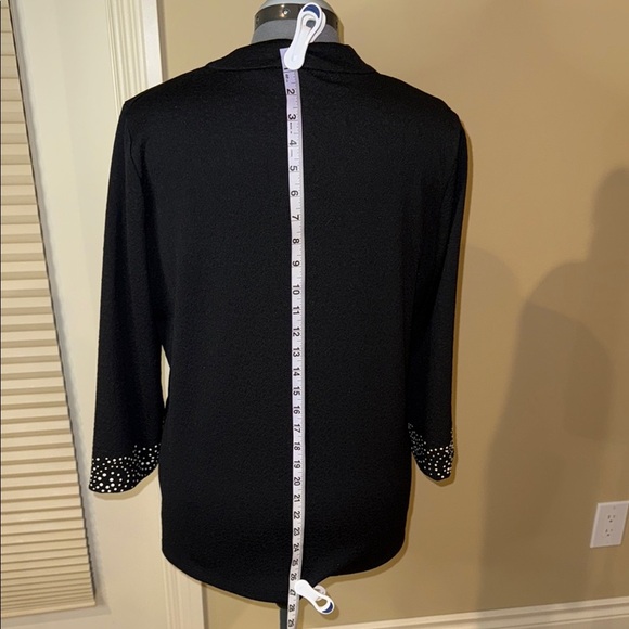 Allison Daley Blazer Black White Elegant Polka Dot Embellishments Women’s Size M - Picture 5 of 11